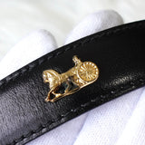 セリーヌ ヴィンテージ 輪馬車 サルキー レザー ベルト ブラック - NEWSED