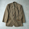 イヴ サンローラン ヴィンテージ  チェック柄 エルボーパッチ シングル テーラードジャケット ベージュ