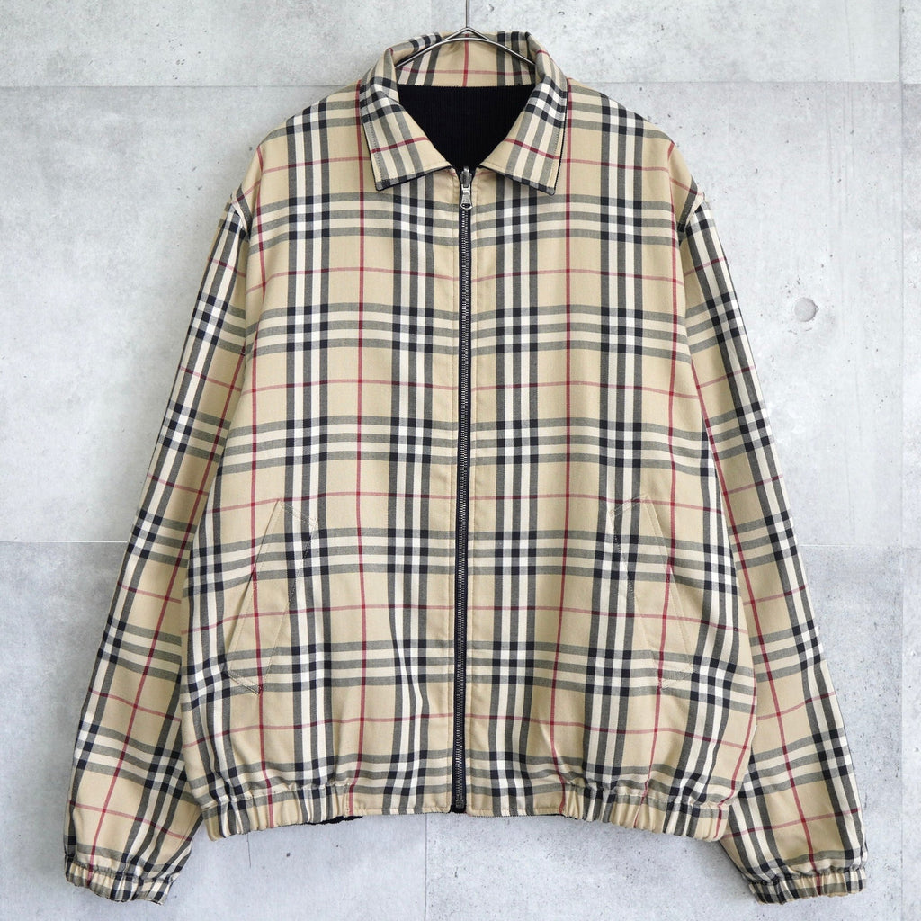 バーバリー ロンドン リバーシブル ブルゾン ノバチェック×コーデュロイ ベージュ/ブラック