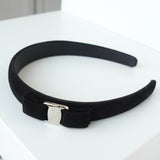 サルバトーレ フェラガモ ヴァラ リボン スエード カチューシャ ブラック - NEWSED