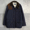 ポロ ラルフローレン スエード切り替え コーデュロイ襟 キルティングジャケット  ネイビー