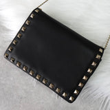 ヴァレンティノ ロックスタッズ レザー チェーンショルダー ショルダーバッグ ポシェット ブラック / ゴールド - NEWSED