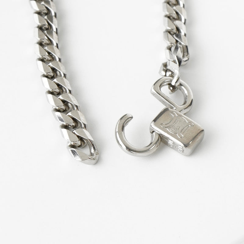 セリーヌ ヴィンテージ サークルロゴ シルバー ネックレス - NEWSED