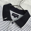 Burberry Border Horse Logo Embroidered Long Sleeve Polo Shirt in Gray/White