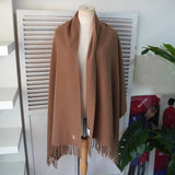 メゾン キツネ フォックスヘッド 大判 ウール マフラー ベージュ - NEWSED