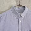 Maison Kitsune Tricolor Fox Oxford Shirt Long Sleeve Shirt Saxe Blue