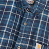 カーハート 長袖シャツ ネルシャツ チェック柄 ブルー