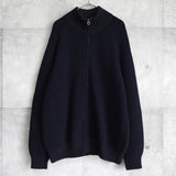 サルバトーレ フェラガモ カシミヤ混紡 ガンチーニジッパー フルジップ ジップアップ ニット ドライバーズニット ダークネイビー - NEWSED