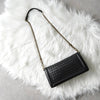 Bottega Intrecciato 黑色皮革转锁链条单肩包