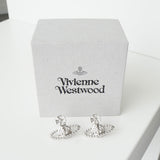ヴィヴィアン ウエストウッド オーブ ラインストーン シルバー ピアス 箱付き - NEWSED