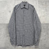 プラダ ギンガムチェック柄 長袖シャツ フォーマル メンズ ブラック / ホワイト