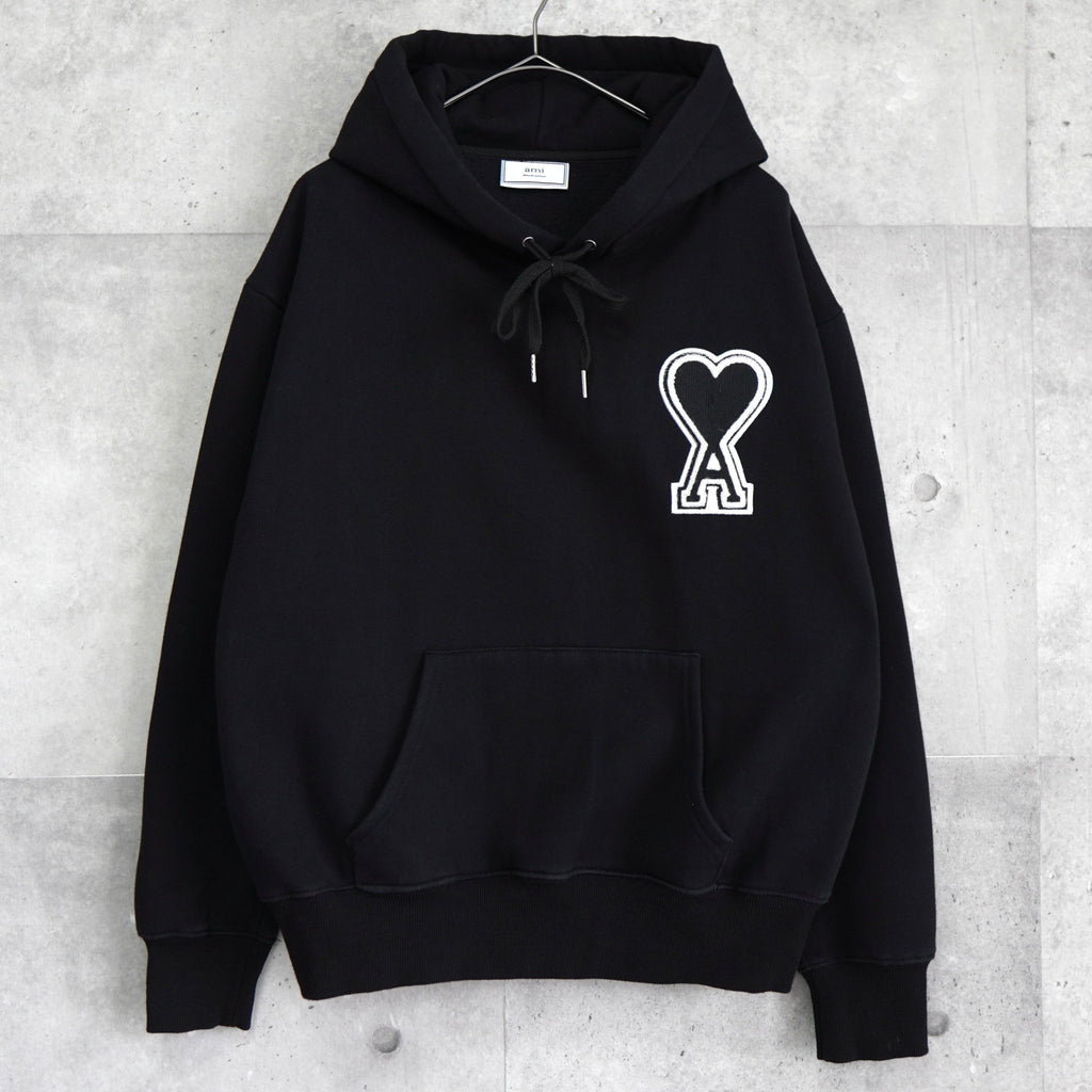 アミ パリス アミパリ パーカー ハートロゴ ワッペン ブラック