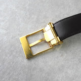 セリーヌ ヴィンテージ ロゴバックル レザー ブラック - NEWSED