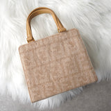 フェンディ ズッカ カシミヤ / レザー ミニハンドバッグ ベージュ - NEWSED