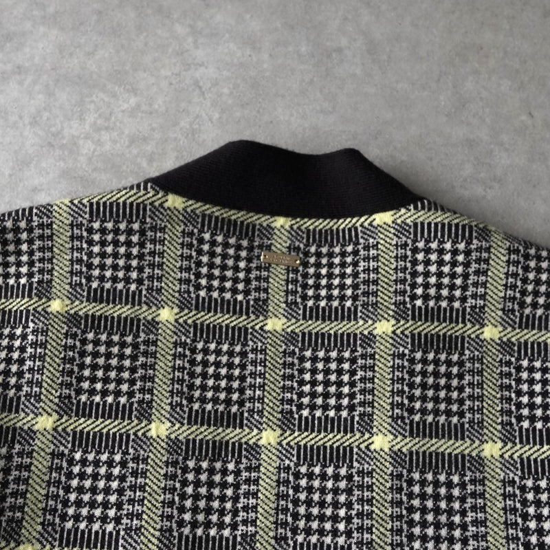 アルマーニ エクスチェンジ 千鳥格子柄 ニット セットアップ カーディガン ショートパンツ レディース グレー - NEWSED