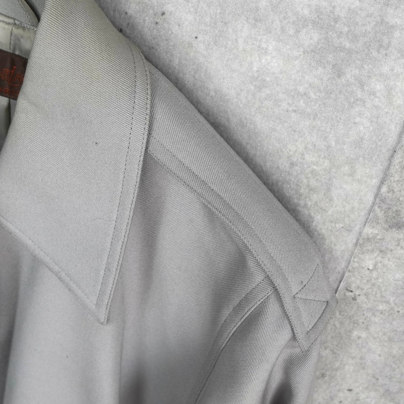 イヴ サンローラン ヴィンテージ ウール ロングコート ステンカラーコート レディース ライトグレー - NEWSED