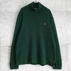 ポロ バイ ラルフローレン ハーフジップ スウェット ロゴ刺繍 ダークグリーン