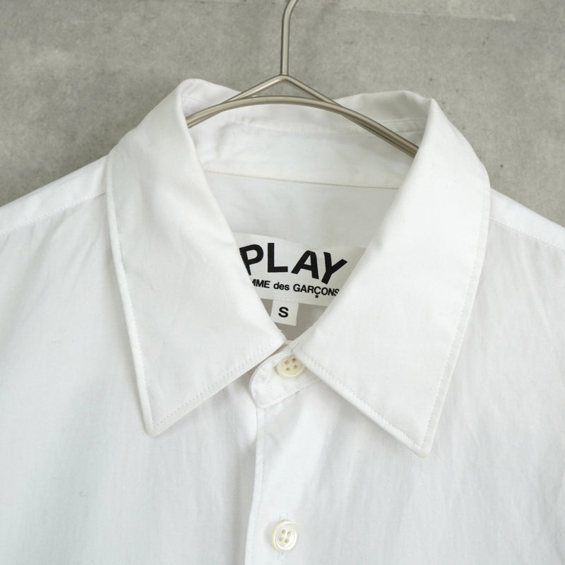 プレイ コム デ ギャルソン ハートロゴ 長袖シャツ ホワイト - NEWSED