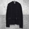 セリーヌ ヴィンテージ カシミア ケーブル ニット レディース チャコールグレー レザー ウエストベルト付き