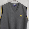 Fred Perry 徽标刺绣针织背心（灰色）