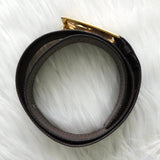 セリーヌ ヴィンテージ サルキー 輪馬車 レザー ベルト ブラウン / ゴールド レディース - NEWSED