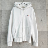 メゾン キツネ トリコロールフォックス ジップアップ フーディー パーカー ホワイト - NEWSED