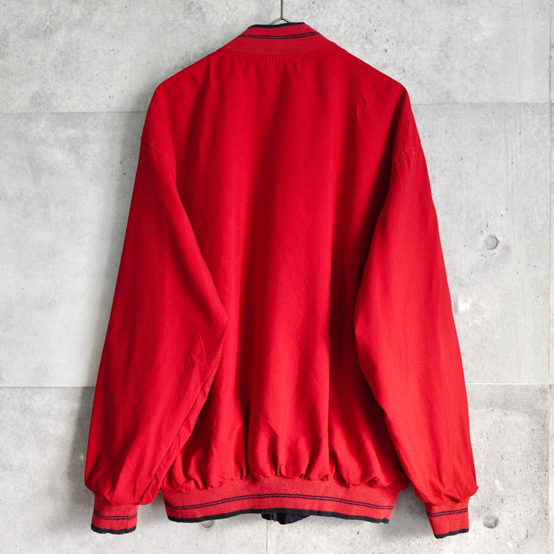 ラコステ ヴィンテージ リバーシブル スタジャン ブルゾン ロゴパッチ ダークネイビー/レッド - NEWSED
