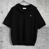 ラコステ ロゴ フライフロント 半袖ポロシャツ ブラック - NEWSED