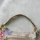 コーチ ポピー デイジー 花柄 シグネチャー キャンバス ハンドバッグ ベージュ - NEWSED