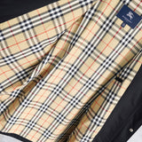 バーバリー フーデッド コート 撥水性 ノバチェック裏地 フード取り外し可能 ホースロゴボタン ブラック - NEWSED