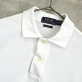 ポロ ラルフローレン ロゴ 刺繍 半袖ポロシャツ ホワイト - NEWSED