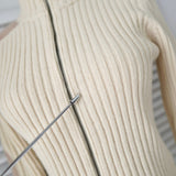 バーバリー ドライバーズニット フルジップ ノバチェック レディース アイボリー - NEWSED