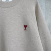 Ami Paris Heart Logo Sweatshirt in Greige