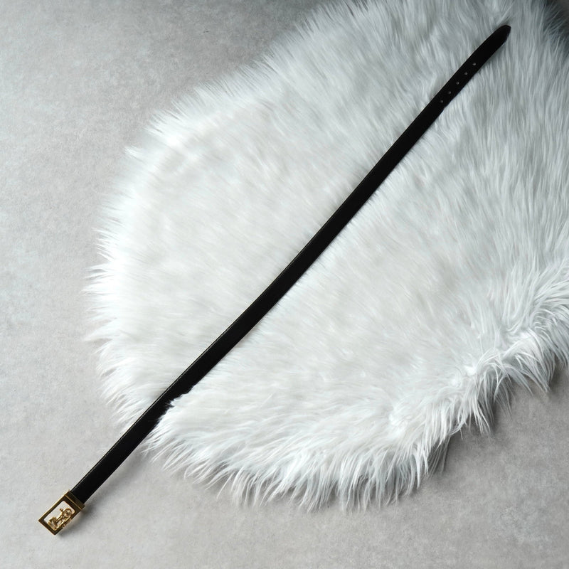 セリーヌ ヴィンテージ サルキー 輪馬車 レザー ベルト ブラック / ゴールド - NEWSED