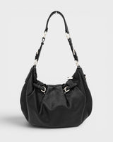 プラダ トライアングルロゴ レザー ギャザー ワンショルダーバッグ ブラック - NEWSED