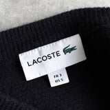 ラコステ ロゴパッチ ウール ニット ネイビー メンズ - NEWSED