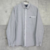 蓝灰色 Fred Perry 徽标刺绣长袖衬衫