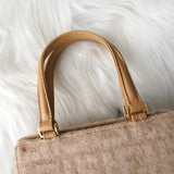 フェンディ ズッカ カシミヤ / レザー ミニハンドバッグ ベージュ - NEWSED