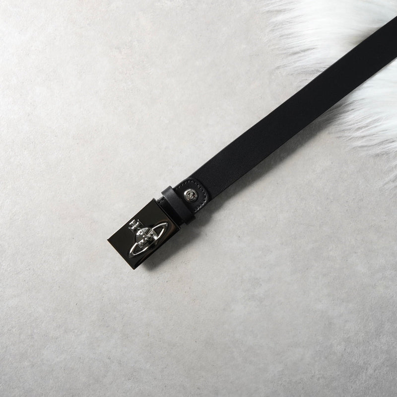 ヴィヴィアン ウエストウッド オーブ レザー ベルト ブラック - NEWSED