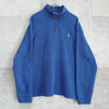 ポロ ラルフローレン ロゴ ハーフジップ スウェット ブルー