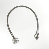 シャネル ココマーク ラインストーン ネックレス シルバー - NEWSED