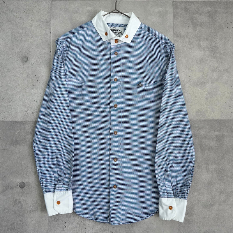 ヴィヴィアン ウエストウッド オーブ 長袖シャツ クレリックシャツ ブルー - NEWSED