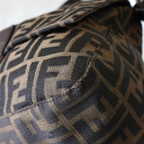 フェンディ マンマバケット ズッカ キャンバス / レザー ワンショルダーバッグ ブラウン - NEWSED