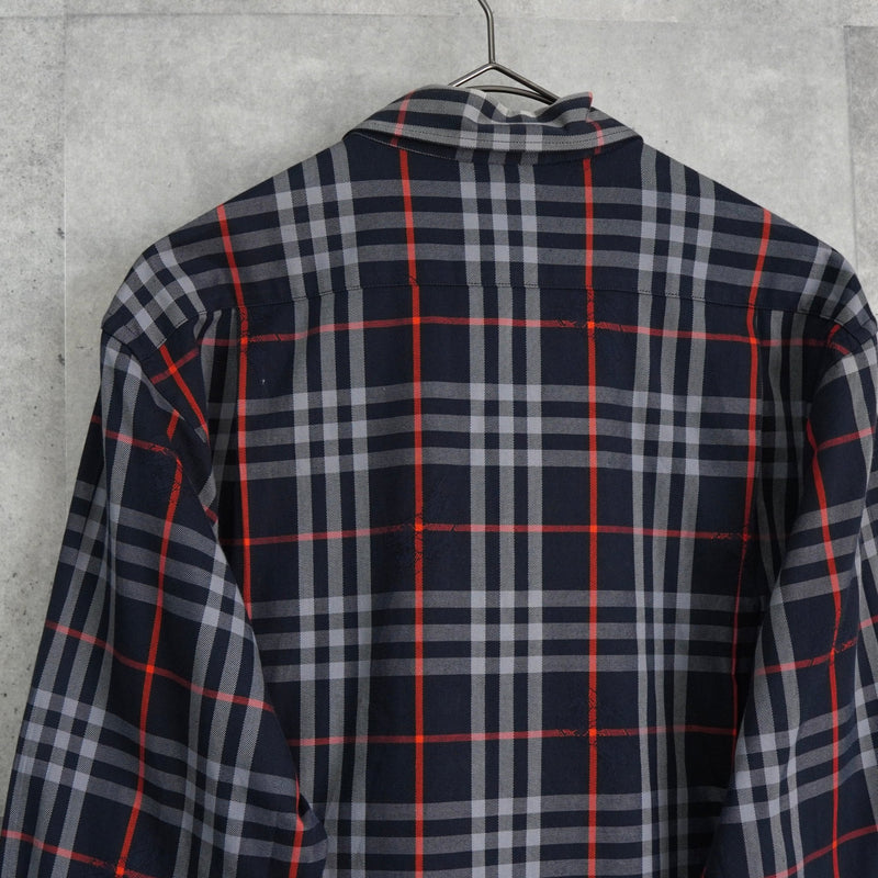 バーバリー ヴィンテージ ノバチェック 長袖シャツ ネイビー - NEWSED
