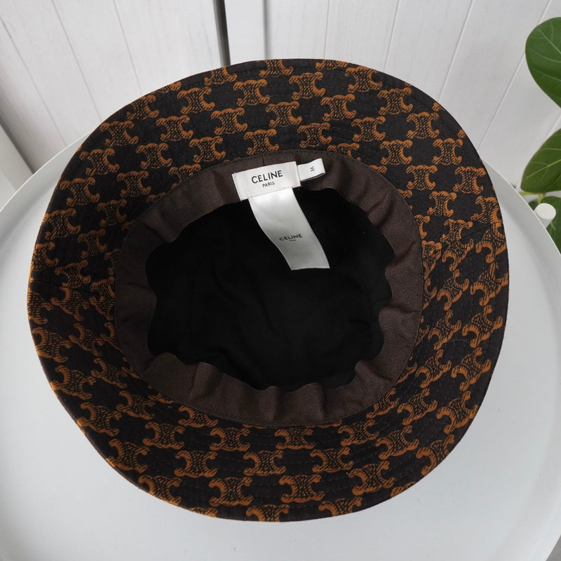 セリーヌ ロゴ トリオンフ モノグラム バケットハット ブラウン - NEWSED