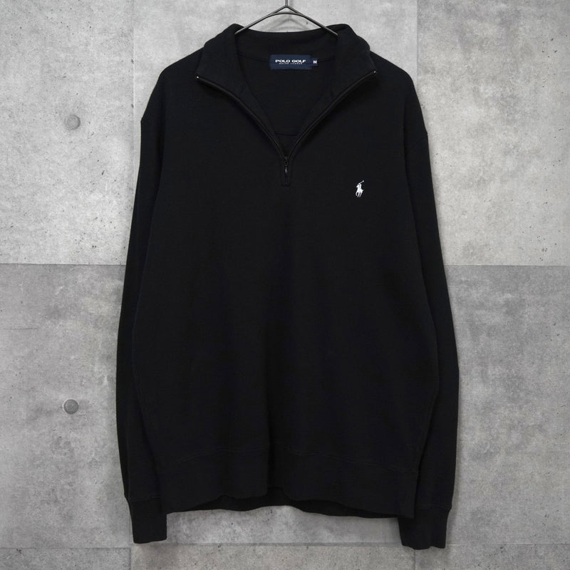 ラルフローレン ロゴ ハーフジップ スウェット ブラック - NEWSED