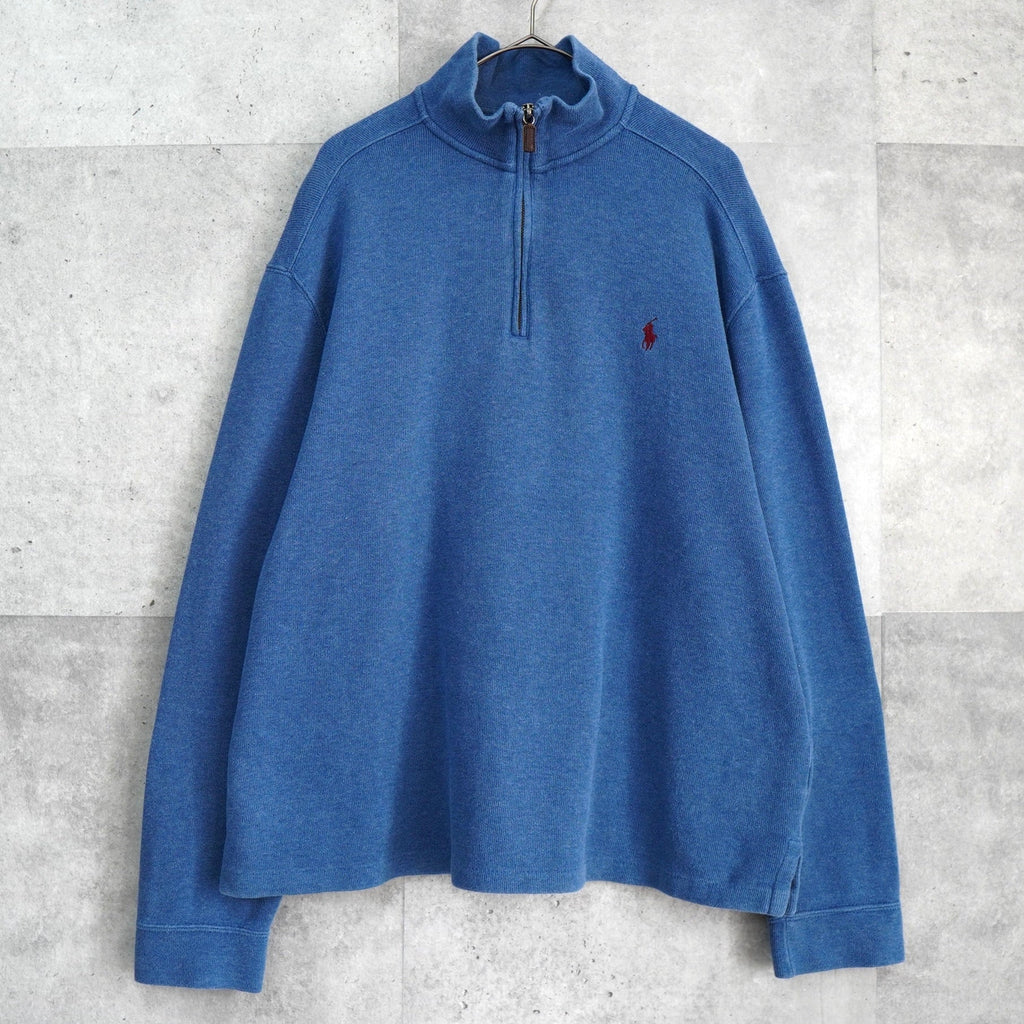 Polo Ralph Lauren 徽标半拉链运动衫 蓝色