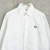 Fred Perry 白色徽标刺绣长袖衬衫