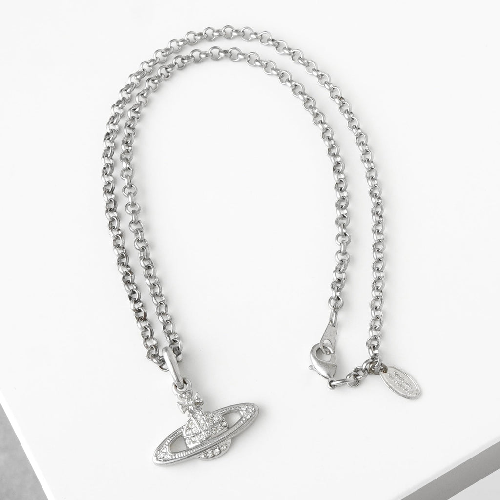 ヴィヴィアン ウエストウッド オーブ ラインストーン シルバー ネックレス 箱付き