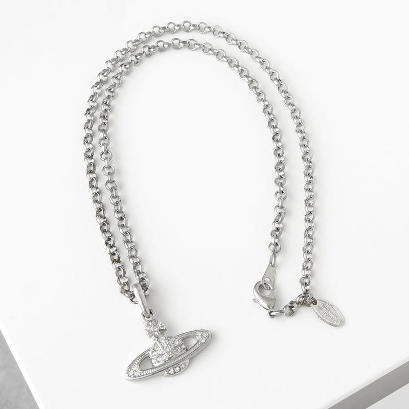 ヴィヴィアン ウエストウッド オーブ ラインストーン シルバー ネックレス 箱付き - NEWSED